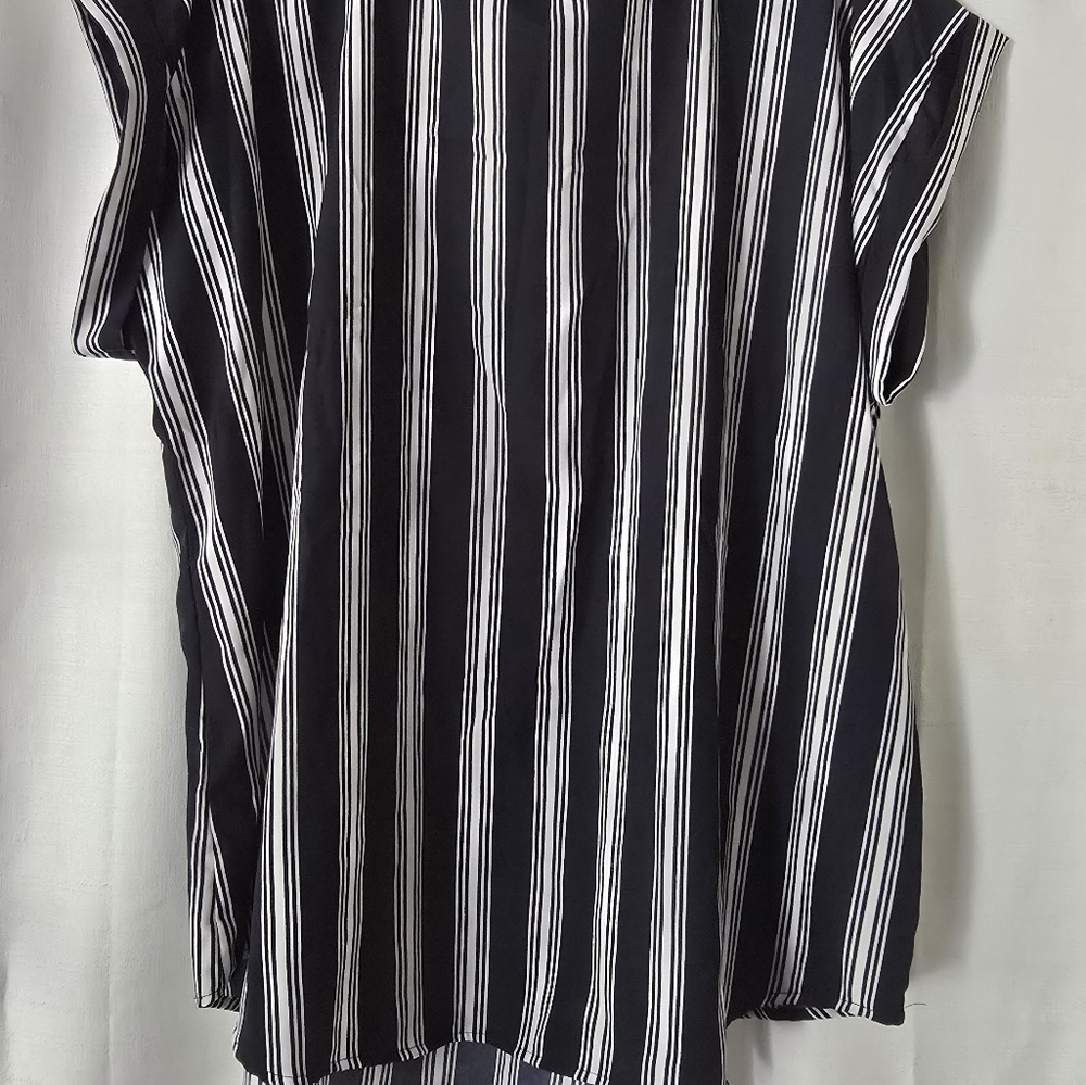 Speed Limit Navy and White Striped Women's Blouse Size 3X - Picture 4 of 5